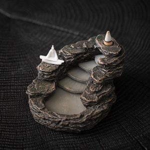 Chinese Mountain Path Reverse Incense Backflow Waterfall Fountain Burner