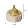 Chinese Vintage Regular Octagon Wood Conical Coffin Incense Cones Burner Holder