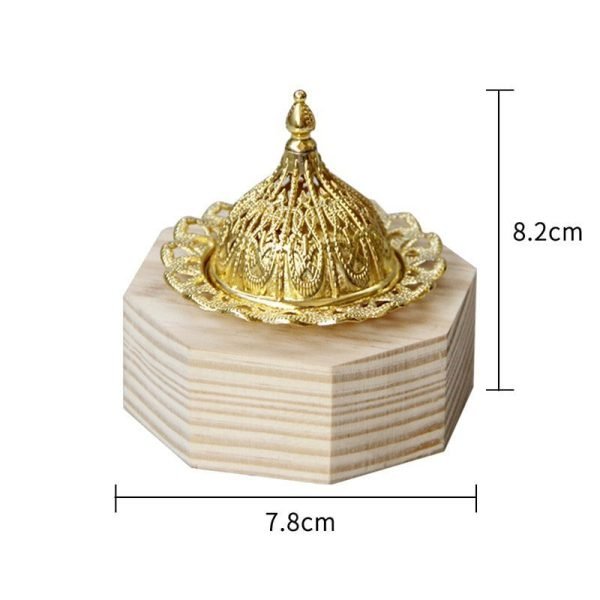 Chinese Vintage Regular Octagon Wood Conical Coffin Incense Cones Burner Holder