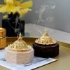Chinese Vintage Regular Octagon Wood Conical Coffin Incense Cones Burner Holder