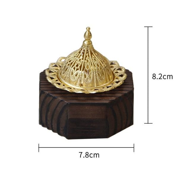 Chinese Vintage Regular Octagon Wood Conical Coffin Incense Cones Burner Holder