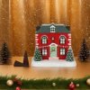 Christmas Red Wall Green Roof Cottage Incense Log Cabin Burner 34