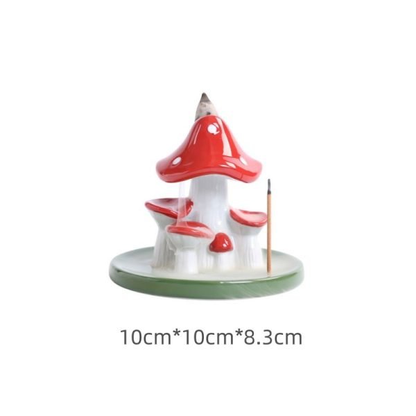 Creative Mushroom Ceramic Waterfall Backflow Incense Fountains Burner