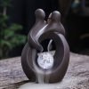 Blue and Brown Heart Shaped Valentine's Day Waterfall Backflow Incense Burning Holder | Lulu Incense