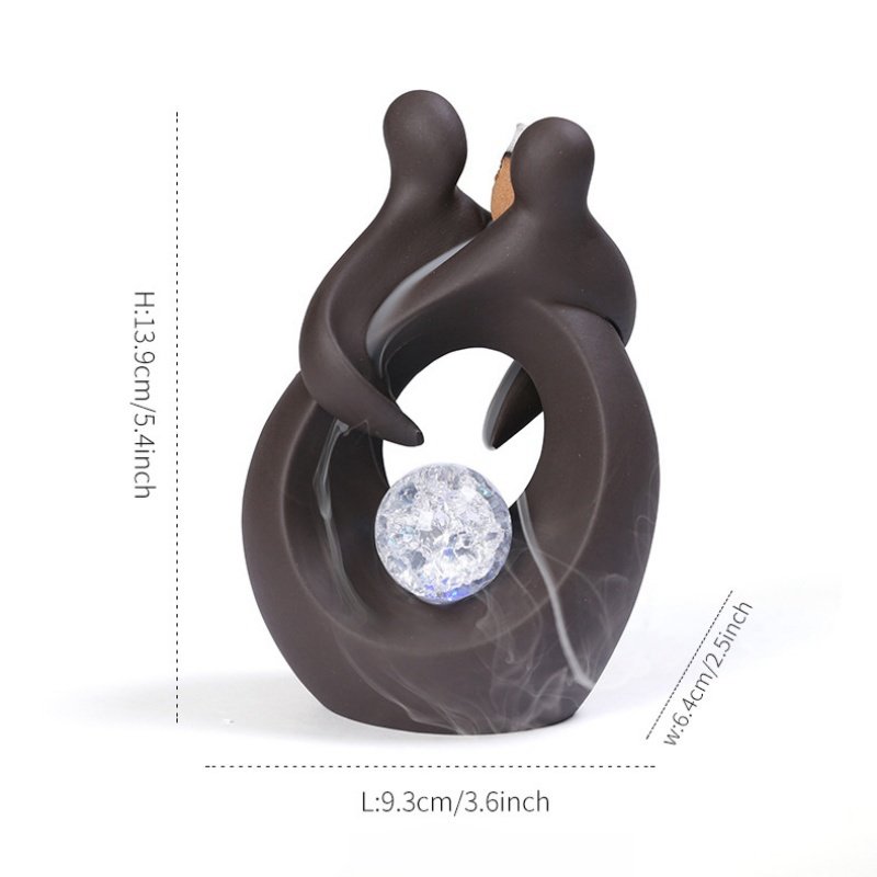 Blue And Brown Heart Shaped Valentine's Day Waterfall Backflow Incense Burning Holder Blue and Brown Heart Shaped Valentine's Day Waterfall Backflow Incense Burning Holder | Lulu Incense