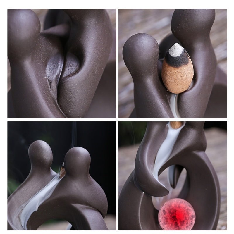Blue And Brown Heart Shaped Valentine's Day Waterfall Backflow Incense Burning Holder Blue and Brown Heart Shaped Valentine's Day Waterfall Backflow Incense Burning Holder | Lulu Incense