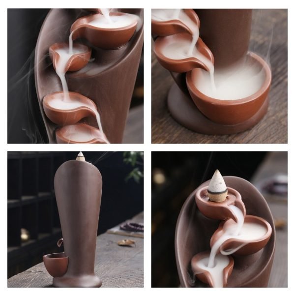 Creative and Unique Torch Ceramic Waterfall Fountain Backflow Incense Burner