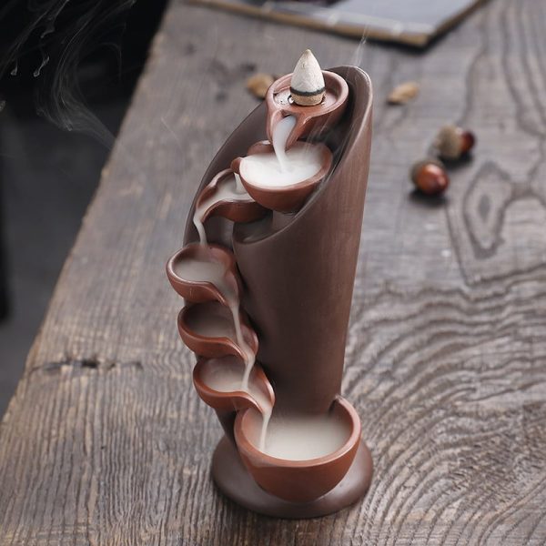 Creative and Unique Torch Ceramic Waterfall Fountain Backflow Incense Burner