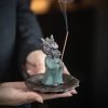 Creative Ceramic Chinese Dragon King Making Bows Stick Incense Holder Burner | Lulu Incense