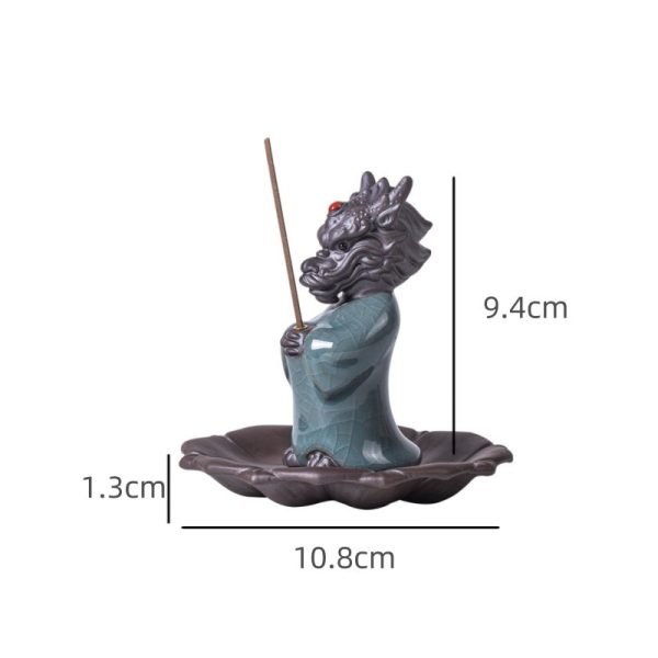 Creative Ceramic Chinese Dragon King Making Bows Stick Incense Holder Burner | Lulu Incense