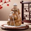 Cute Little Cow Wood Waterfall Backflow Incense Burner
