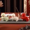 Cute Vivid Cat Walking Shape Porcelain Incense Stick Burner Holder