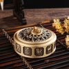 Delicate Zodiac Relief Small Chinese Tibetan Brass Bronze Incense Burner for Sale