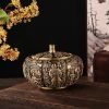 Delicate Detailed Pumpkin Carving Antique Style Copper Brass Incense Burner | Lulu Incense