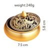 Dragon and Phoenix Theme Chinese Vintage Brass Charcoal Incense Burner Bowl with Lid