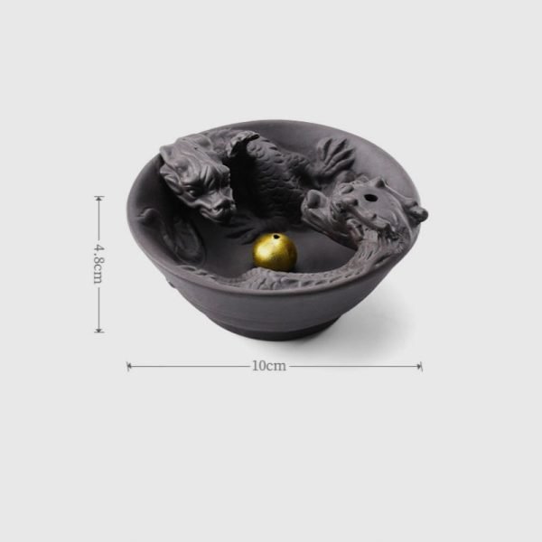 Classical Chinese Style Dual Dragons Playing with Pearl Incense Burner Backflow Waterfall | Lulu Incense