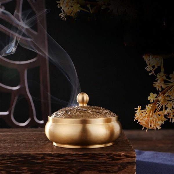 Small Dual Fish Antique Chinese Brass Bronze Incense Burner for Cones and Coil Incense | Lulu Incense