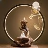 Electric Porcelain Buddha and Lotus Backflow Waterfall Incense Burner Holder with LED Lighting | Lulu Incense