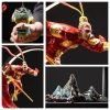 Electric LED Ceramic Zen Theme Standing Buddha Waterfall Incense Burner With Lotus and Cloud Wooden Base | Lulu Incense