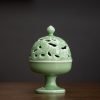 Elegant Celadon Porcelain Tree Cone Incense Censer Burner for Sale
