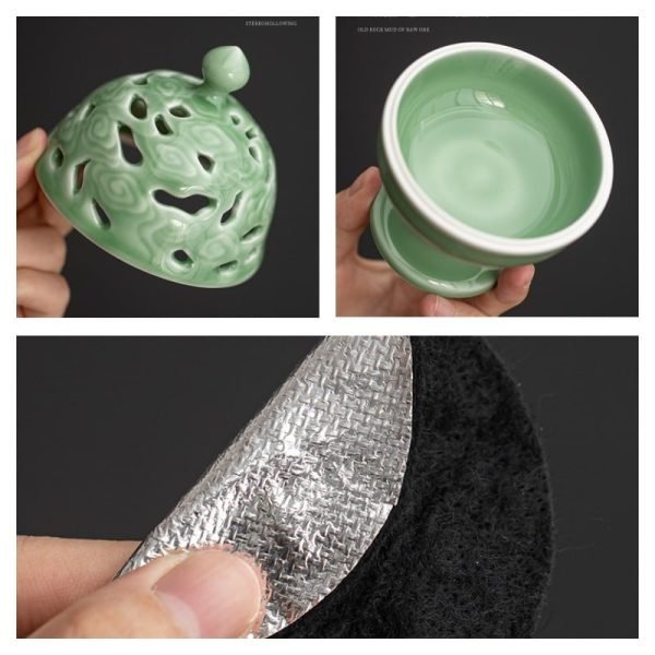 Elegant Antique Ceramic Chinese Tai Chi Incense Cone Burner