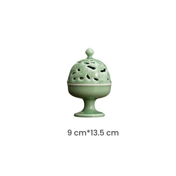 Elegant Antique Ceramic Chinese Tai Chi Incense Cone Burner