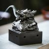 Elegant Ceramic Vintage Black Dragon Cone Incense Burning Holder for Sale