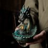 Elegant Purple Clay Dragon Play with Pearl Backflow Incense Holder | Lulu Incense