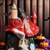 Feature of Resin Halloween Witch Mushroom Log Cabin House Resin Backflow Incense Burner (2)