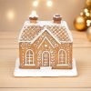 Festival Gingerbread House Log Cabin Incense Burner with Smoking Chimney