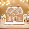 Festival Gingerbread House Log Cabin Incense Burner with Smoking Chimney