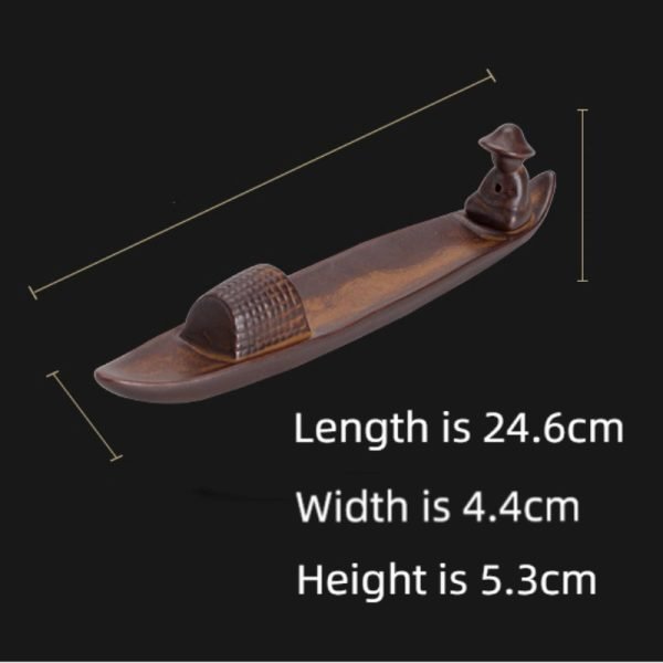 Vivid Vintage Ceramic Boat Shape Fisherman Fishing Stick Incense Burner Holder | Lulu Incense