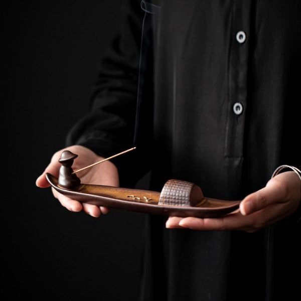 Vivid Vintage Ceramic Boat Shape Fisherman Fishing Stick Incense Burner Holder | Lulu Incense