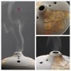 Gold Lotus Relief Elegant Ceramic Coil Incense Burner with Lids | Lulu Incense