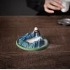Green Mountain-Shaped Reverse Ceramic Smoke Backflow Incense Burner Waterfall | Lulu Incense