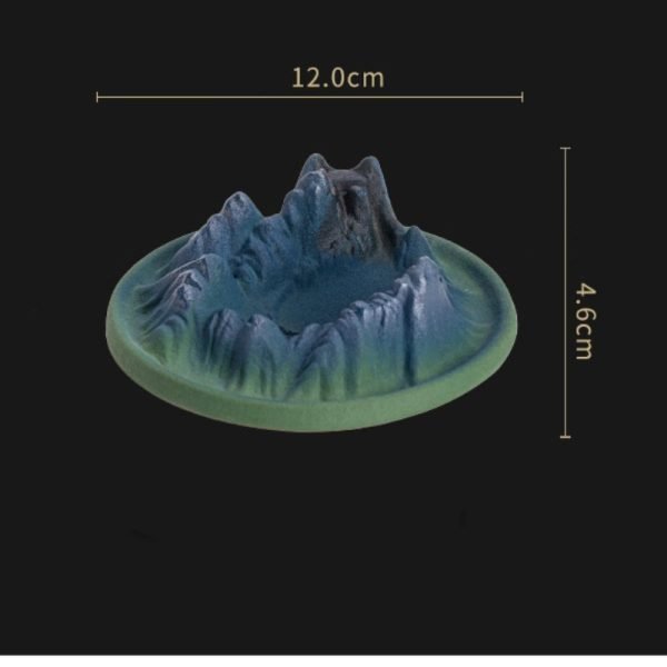 Green Mountain-Shaped Reverse Ceramic Smoke Backflow Incense Burner Waterfall | Lulu Incense