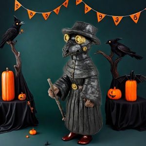 Halloween Smoking Black Crow Resin Incense Burner Holder for Cones