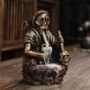 Handmade Ceramic Halloween Yellow Pumpkin Shaped Smoke Backflow Incense Cone Burner | Lulu Incense