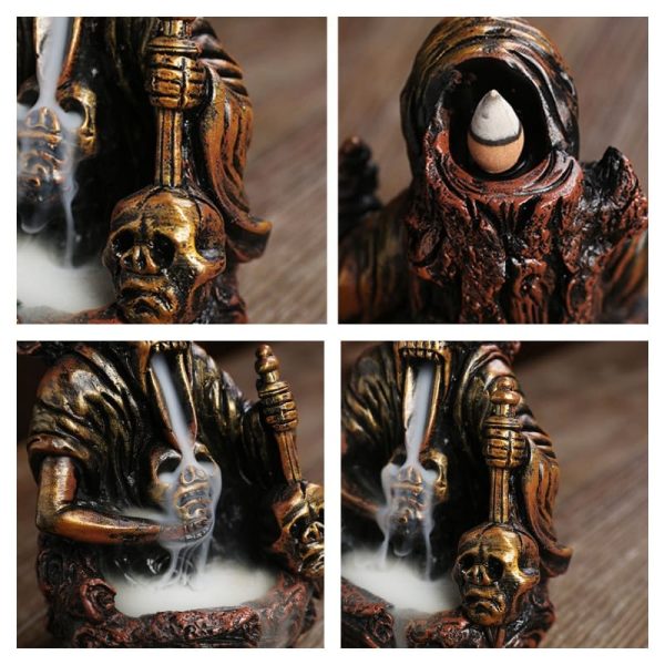 Handmade Ceramic Halloween Yellow Pumpkin Shaped Smoke Backflow Incense Cone Burner | Lulu Incense