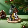 Hand Painted Ceramic Christmas House Smoking Incense Burner left angle