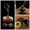 Intricate Carving Indian Style Handcrafted Antique  Black Bronze Incense Burner | Lulu Incense