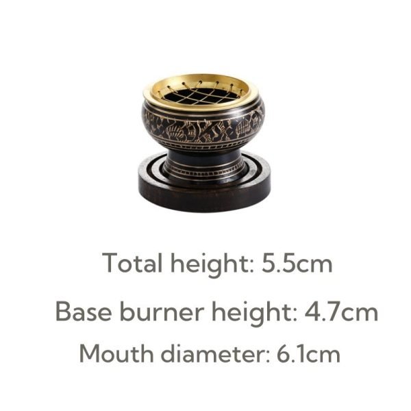 Intricate Carving Indian Style Handcrafted Antique  Black Bronze Incense Burner | Lulu Incense