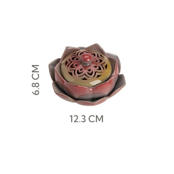 Handcrafted Blossoming Lotus Shape Ceramic Cone Incense Burner Holder | Lulu Incense