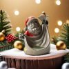 Handcrafted Red and Brown Christmas Santa Claus Incense Burner- brown