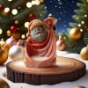 Handcrafted Red and Brown Christmas Santa Claus Incense Burner-red