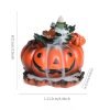 Handmade Ceramic Halloween Yellow Pumpkin Shaped Smoke Backflow Incense Cone Burner | Lulu Incense