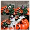 Handmade Ceramic Halloween Yellow Pumpkin Shaped Smoke Backflow Incense Cone Burner | Lulu Incense