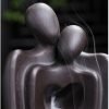 Blue Ceramic Hugging Couple Heart Waterfall Backflow Incense Burner for Valentine's Day