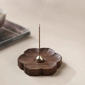 Handmade Walnut Cherry Blossom Shaped Wood Sticks Incense Burner | Lulu Incense