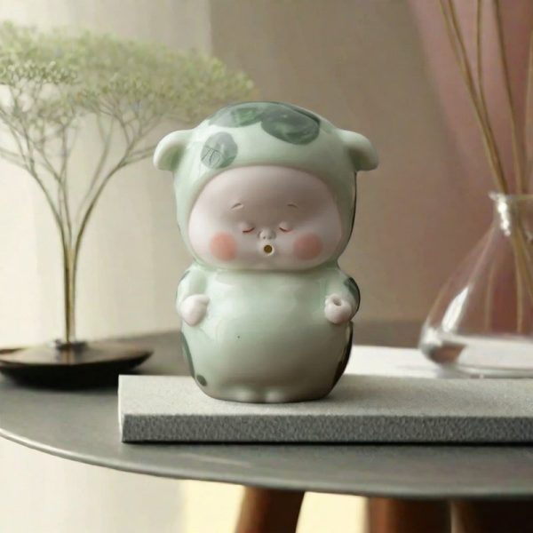 Handpainted Unique Cute Kid Doll Ceramic Incense Stick Burner Holder